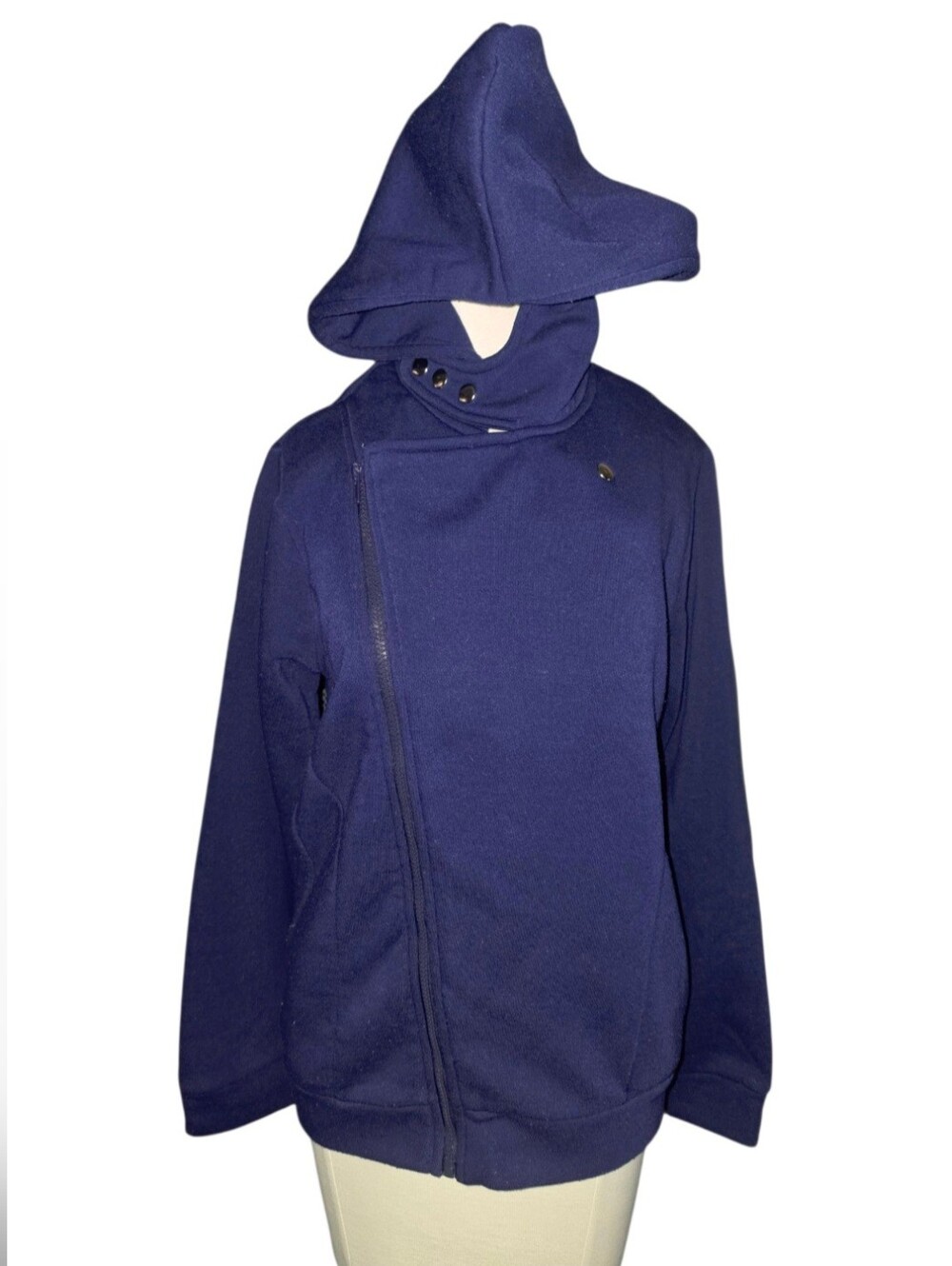 7/2/62. Womens Tam Ware Asymmetrical Purple Hooded Jacket